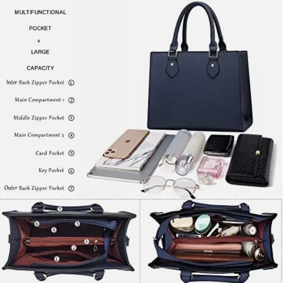 Navy Blue Handbag - Picture 5 of 15